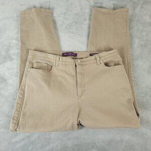Gloria Vanderbilt Amanda Womens Jeans 18 Straight Leg Beige Denim SL75E